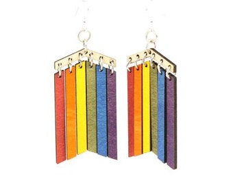 Rainbow Earrings - Laser Cut from Reforested Trees