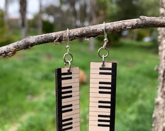 Piano Keys - Wood Earrings