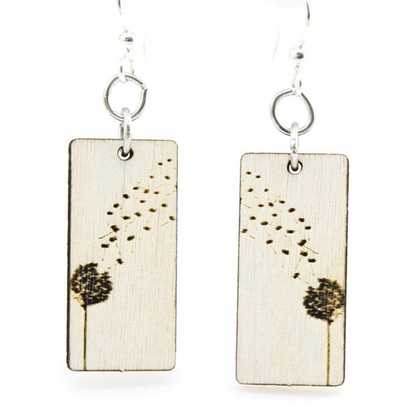 Dandy Lion Blossoms - Wood Earrings