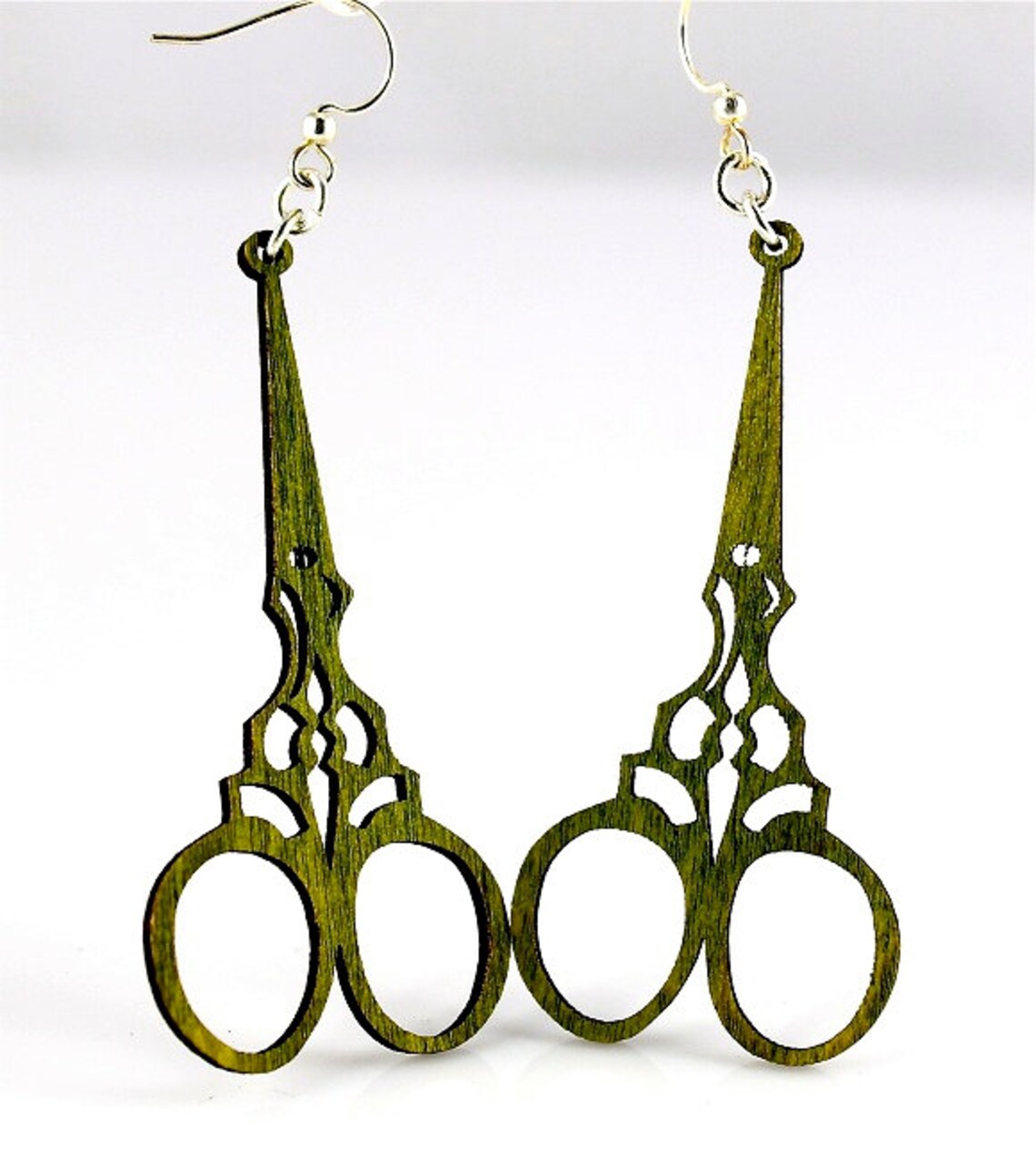 Seamstress Scissors Earrings Wooden Earrings Etsy