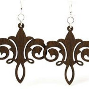 Chandelier Design - Laser Cut Wood Earrings from Sustainable Materials