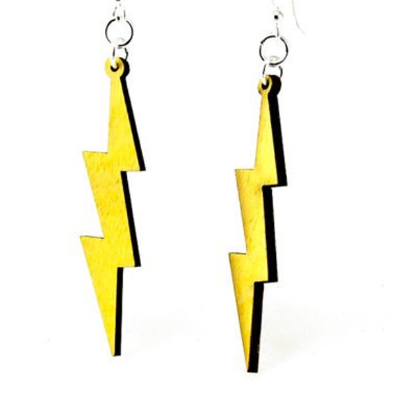 Lightning bolts - Wood Earrings