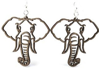 Elephant Earrings - Wood Earrings - Eco Friendly