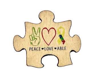 Peace, Love, Able Magnet #M018