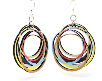 Circle Array Earrings - Laser Cut Wood - Super light weight Earrings