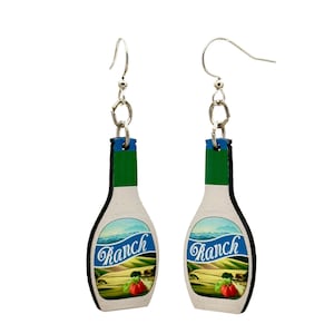 Ranch Dressing Earrings - Delicious Wood Earrings