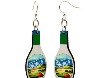 Ranch Dressing Örhängen - Läckra Träörhängen