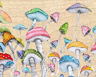 Mushrooms Magically Water colored Puzzle - 66PCS - #6503