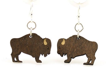 Buffalo Earrings - Reforested Wood Earrings