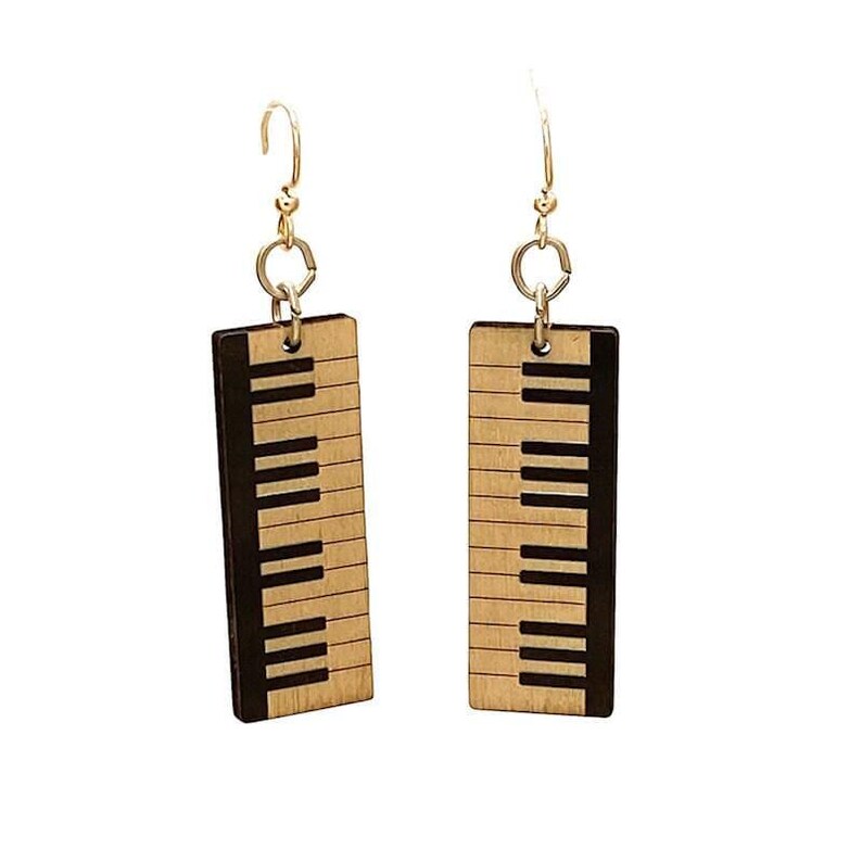 Piano Keys - Wood Earrings image 2
