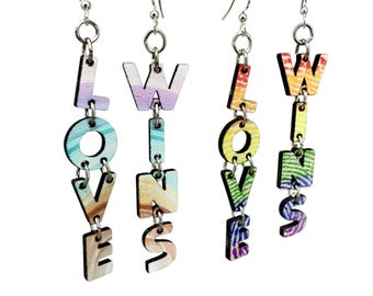 Love Wins Wood Earrings - Love does conquer all