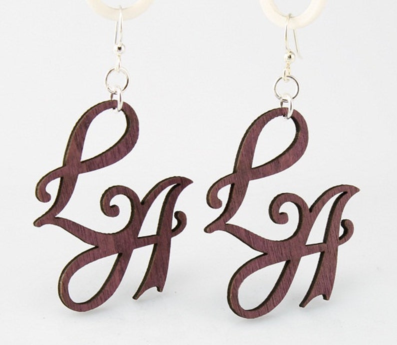 Los Angeles Wood Earrings image 3