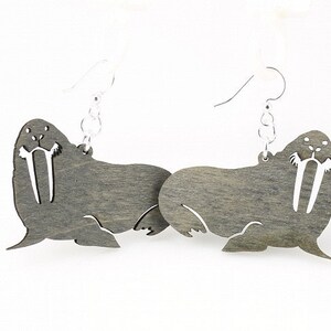 Walrus Wood Earrings Eco Friendly Sustainable Product image 1