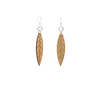 Small Leaf Bamboo Earrings #974