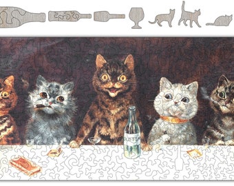 Cat's Know How To Party Puzzle #6713 - Wooden Jigsaw Puzzle