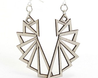 The Triangular Earrings - Reforested Wood