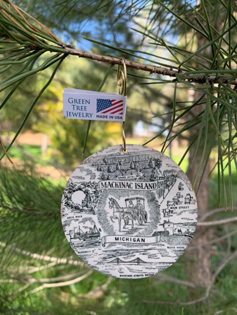 Mackinac Island Map Ornament S979 image 2