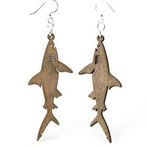 Great White Sharks - Laser Cut Wood Earrings