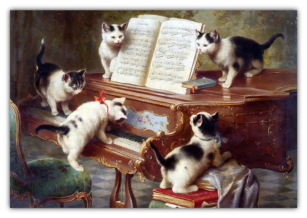 Carl Reichert: the Kittens Recital Puzzle #6789 - Wooden Jigsaw