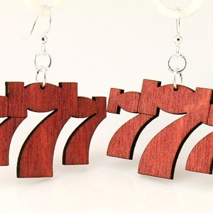 Lucky Sevens Wood Earrings image 3