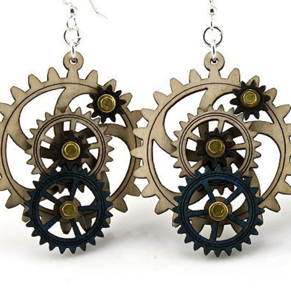 Kinetic Gear Earrings #5003A