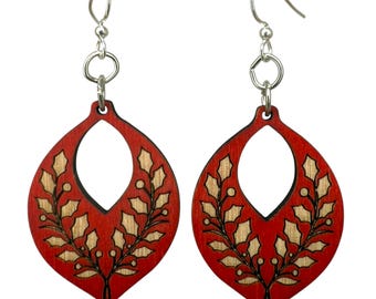 Holly Berry Christmas Earrings #1879