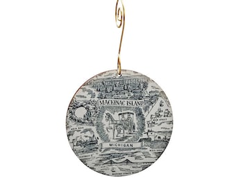 Mackinac Island Map Ornament #S979