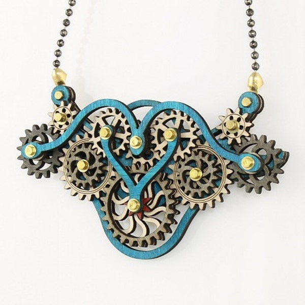 Choker Kinetic Wing Gear Pendant #6004F