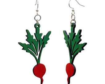 Radishes that hang on your Ear - Perfect for any green thumb - Reforested Wood