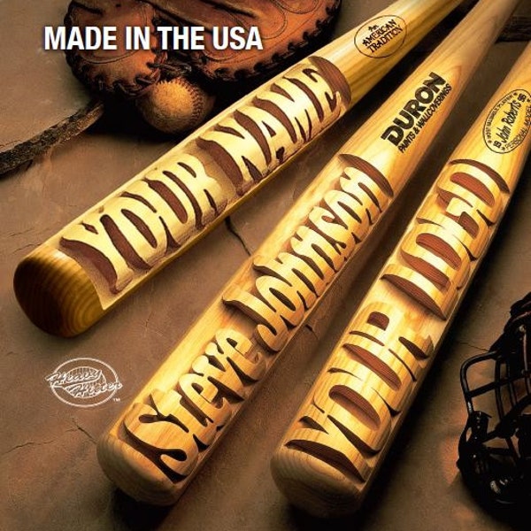 Personalized 35in Baseball Bat Deep Carved With Laser Engraving