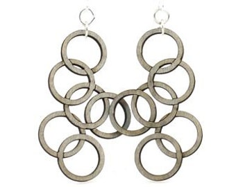 Interlocking Circles Design - Wood Earrings