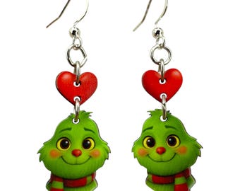 Baby Gurmudgeon heart Earrings #1888