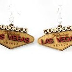 Signo de Las Vegas - Pendientes de madera