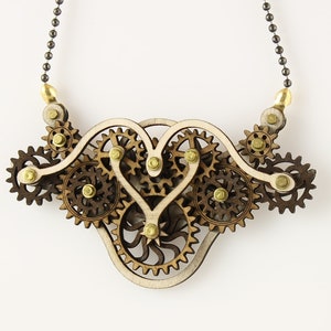 Steampunk - Kinetic Wing Gear Pendant #6004H - Gears Move