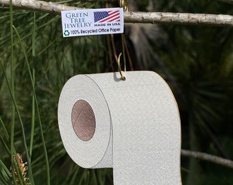 Jumbo Toilet Paper Ornament - Made in USA - 100% Recycled Paper