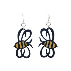 Honey Bees - Boucles d’oreilles découpées au laser en bois reboisé