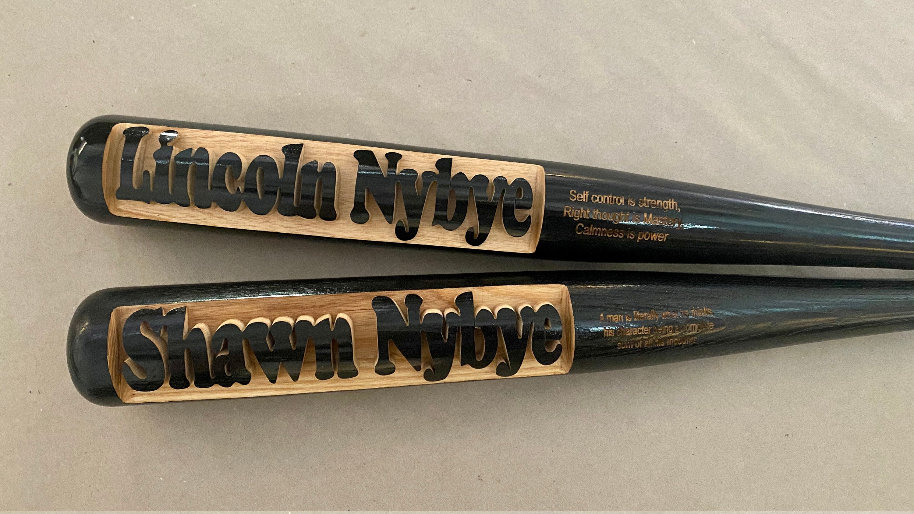 Personalized 35in Black Baseball Bat Deep Carved Only Etsy