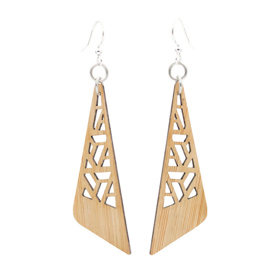 Zetangle Bamboo Earrings #972 - Etsy Finland
