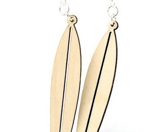 Surfboards - Laser Cut Wood Earrings from Sustainable Resources