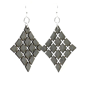 Floating Diamonds Ohrringe #1024 - Holzohrringe