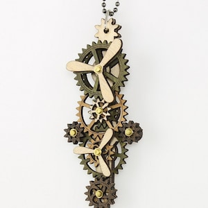 Spinning Gear Kinetic Vertical Prop Gear Pendant #6005D - Steampunk