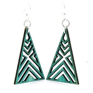 Pendientes de triángulos entrelazados - Pendientes de madera