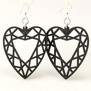 Guarded Heart - Laser Cut Wood Earrings