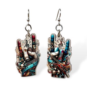 Rock On Hands Stud Earrings