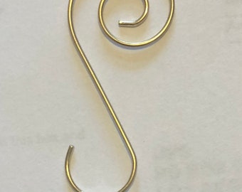 Gold Color Steel Wire Ornament Hooks - Qty 40