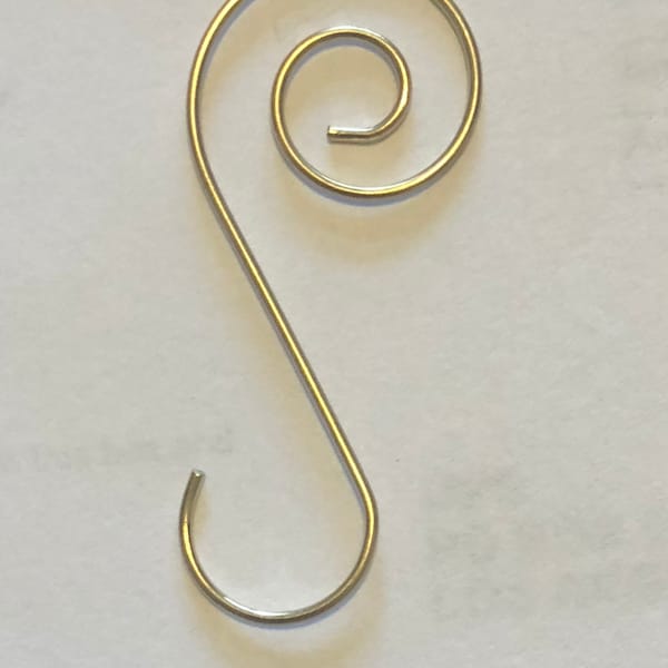 Gold Color Steel Wire Ornament Hooks - Qty 40