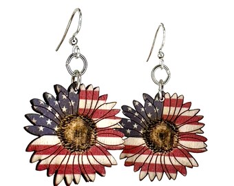 American Sunflower Earrings - Made in USA