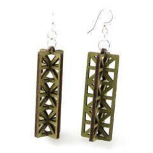 Structural 3D Rectangles - Laser Cut Earrings from Sustainable Resources