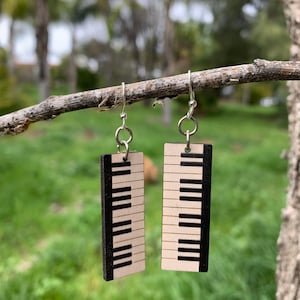 Piano Keys - Wood Earrings image 1