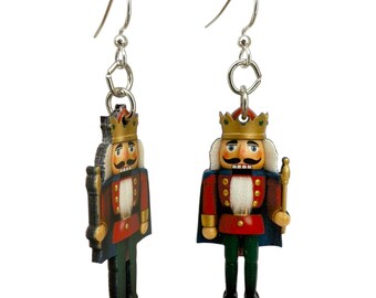 Nutcracker King Earrings - Laser cut Wood